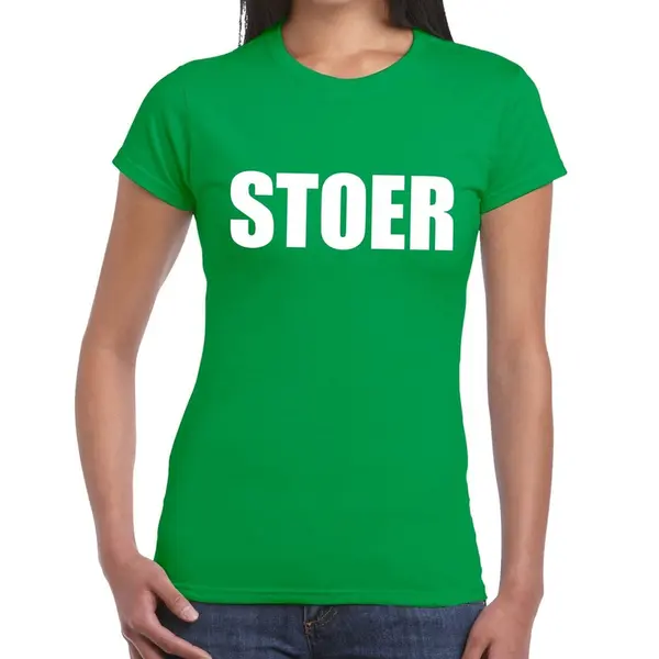 Bellatio Decorations Stoer Tekst T-shirt Groen Dames M thumbnail