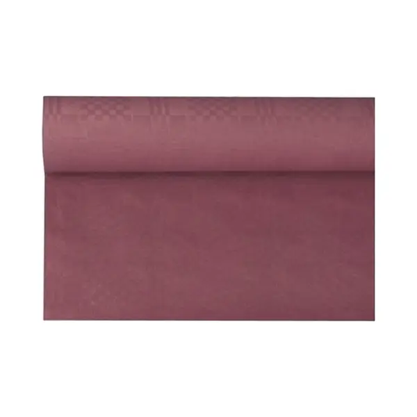 Haza Tafellaken/tafelkleed Rol Papier - 800 X 120 Cm - Aubergine - Tafel Decoratie - Lange Tafels - Damast Papier thumbnail