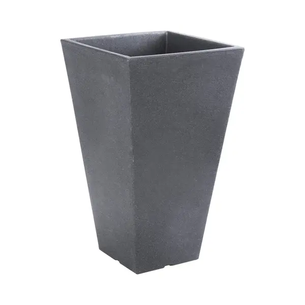Pro Garden Hoge Bloempot Voor Buiten - Kunststof - Antraciet Grijs - 24 X 24 X 35 Cm - Vierkant thumbnail