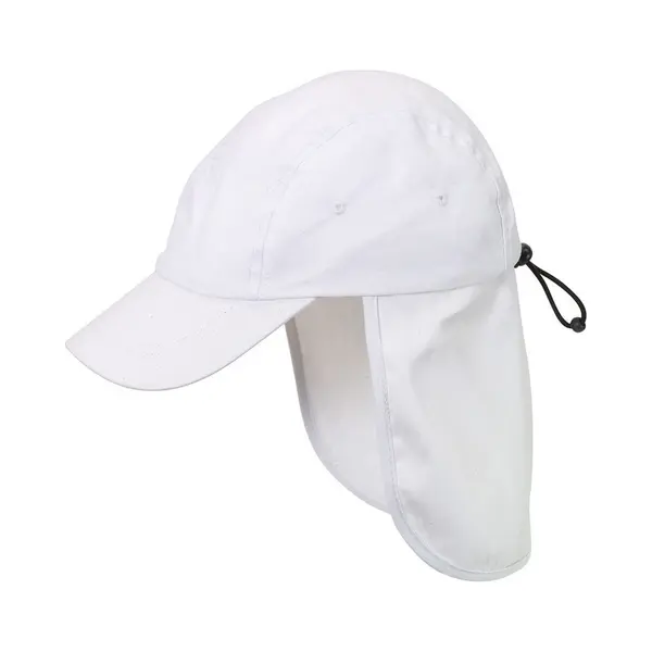 outdoor Babypetje - Wit - Met Nek Bescherming - Katoen - Kindercap - Zonnepetje Voor Baby - Kinder Pet Met Flap - Zonbescherming thumbnail