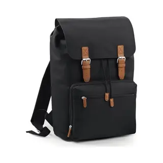 Bagbase Vintage Rugzak/rugtas Zwart 49 Cm - A4-formaat - Schooltas - Laptoptas/boekentas Zwart