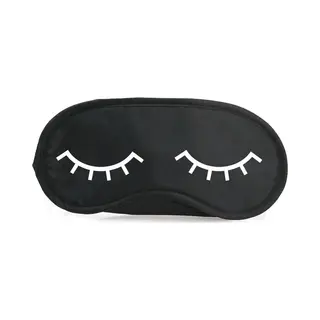 Slaapmasker - Met Slapende Oogjes - Zwart/wit - One Size - Slaapmaskertje / Oogmasker
