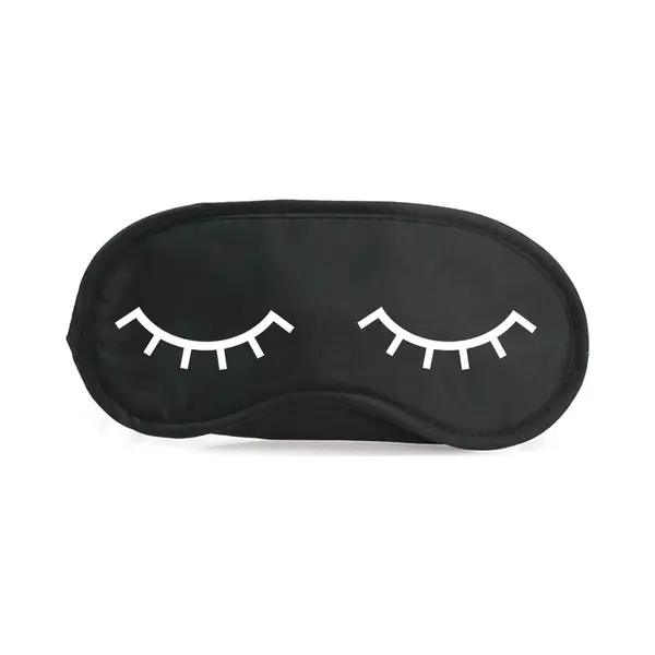 Slaapmasker - Met Slapende Oogjes - Zwart/wit - One Size - Slaapmaskertje / Oogmasker thumbnail