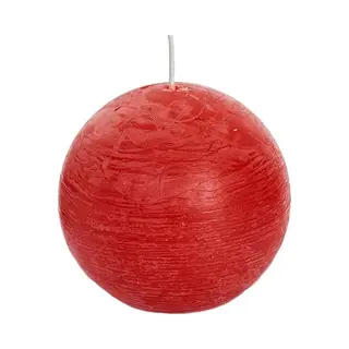 Spaas Rustieke Bolkaars - Rood - 1x - D8 Cm - 24 Branduren - Ronde Kaarsen