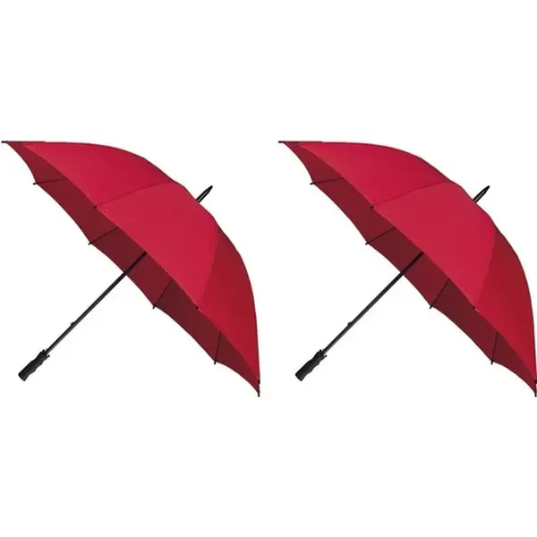 Falcone 2x Golf Stormparaplus Rood Windproof 130 Cm - Stormproof Paraplus thumbnail