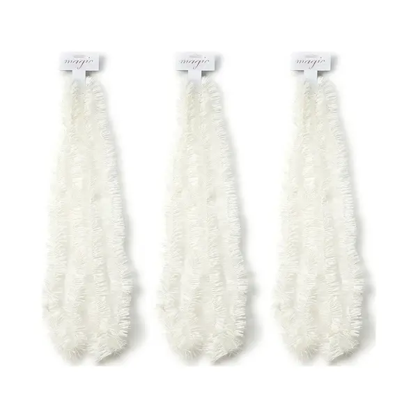 Inge-glas 3x Kerstslingers Wit 5 X 270 Cm - Guirlande Folie Lametta - Witte Kerstboom Versieringen thumbnail