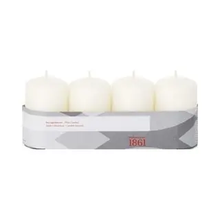 Trend Candles Cilinderkaarsen/stompkaarsen - Set 4x - Ivoorwit - 5 X 8 Cm - 18 Branduren