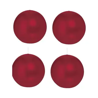 Trend Candles Bolkaars Glad - 4x - Bordeaux Rood - 7 Cm - 16 Branduren - Ronde Kaarsen