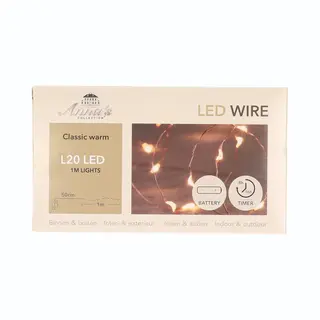 Anna's Collection Draadverlichting Lichtsnoer - 1x - Koper - 20 Led Lampjes - 100 Cm - Kerstverlichting