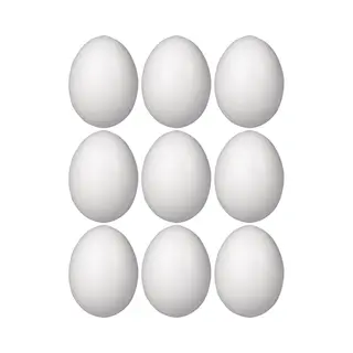 Piepschuim Eieren - 9x St - H8 Cm - Wit - Paaseieren - Hobby Diy - Knutselen - Beschilderen - Pasen
