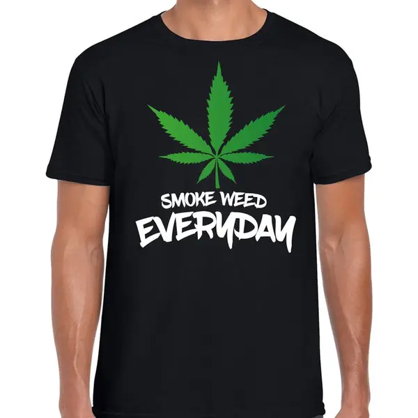 Bellatio Decorations Smoke Weed Everyday Fun T-shirt Zwart Voor Heren - Wiet Shirt S thumbnail