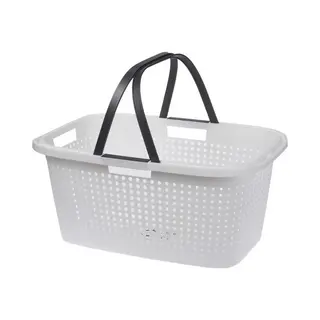 Witte Wasmand Met Handvatten 60 Cm - Draagwasmanden - Wasgoedmand - Mand Met Handvatten 35 Liter