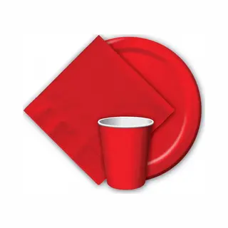 Haza Rode Papieren Feest Bekertjes - 16x Stuks - 256 Ml - Wegwerpbekertjes Van Papier - Tafeldecoratie