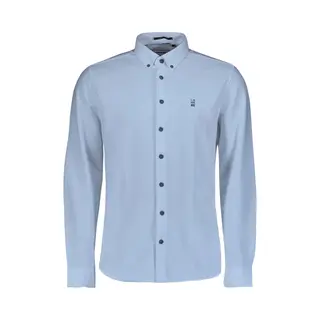No Excess Jersey Shirt Blauw, Effen