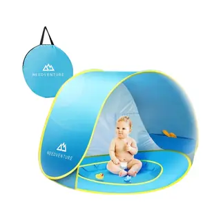 Needventure® Baby Speeltent - Uv 50 Bescherming - Pop Up Tent - Zwembad Strandtent - Windscherm Strand - Camping Strandtentje - Speeltent - Blauw