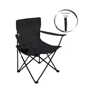 Campingstoel - Inklapbaar Visstoel - Vouwstoel - Comfortabel - Opvouwbaar Stoel - Max. 120 Kg - Zwart - Rheme