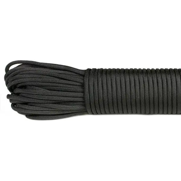 Kjg Paracord Touw - 3mm - 15 Meter - Zwart - Vismagneet Touw - 125kg Trekkracht thumbnail