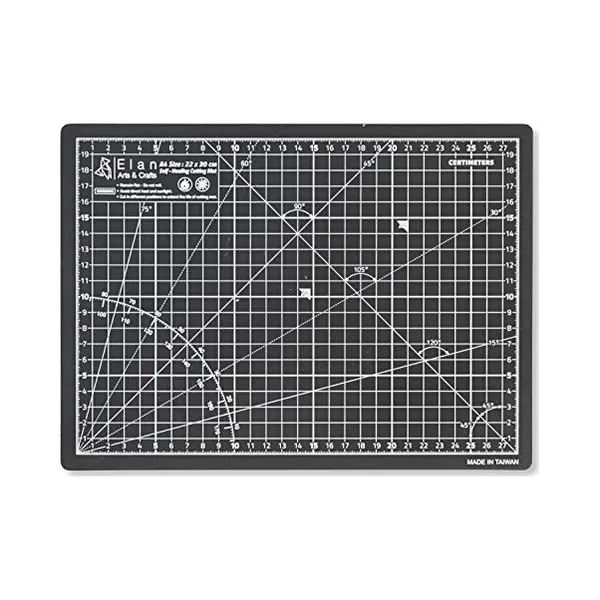 Elan Schneidematte A4 Schwarz, 5-lagige Schneidematte 22x30 Selbstheilend, Bastelunterlage Schnittfest A4, Cutting Mat 22x30, Schittmatte thumbnail