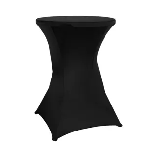 Statafelrok - 1 Stuks - Statafelhoes - ∅ 80-85 X 110cm - Wasbare En Elastische Stof - Statafelrok Zwart - Stretch Rok - Topcover - Zwart - Van Saaf