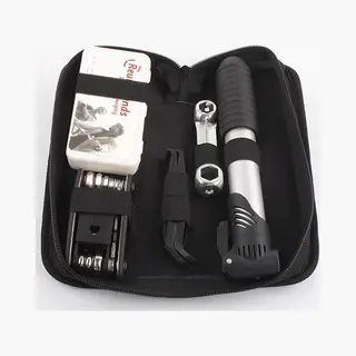 WiseGoods Premium Fiets Reparatieset Toolkit - Reparatieset Fiets - Bandplakset - Repareren Fietsband - Gereedschap Set - Pomp