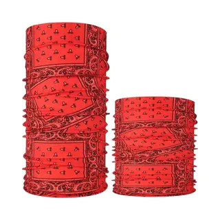 Fako Fashion - Colsjaal - Gezichtsmasker - Bandana - Nekwarmer - Sjaal - Col - Microfiber Faceshield - Paisley Rood