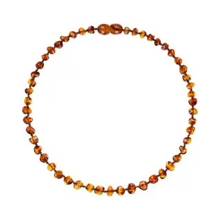 ForDig Wild Sun Barnsteen Ketting Baby / Peuter - Amber Ketting - Baltische Barnsteen – Pijnstillend Bij Doorkomende Tanden - 32 Cm – Cognac