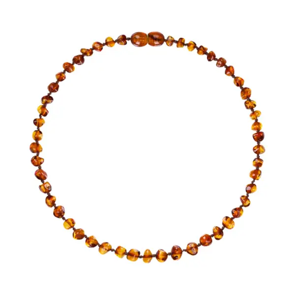 ForDig Wild Sun Barnsteen Ketting Baby / Peuter - Amber Ketting - Baltische Barnsteen – Pijnstillend Bij Doorkomende Tanden - 32 Cm – Cognac thumbnail
