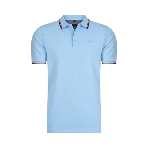 Mario Russo Polo Shirt Edward - Polo Shirt Heren - Poloshirts Heren - Katoen - Lichtblauw thumbnail