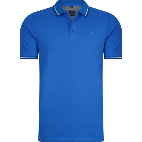 Mario Russo Polo Shirt Edward - Polo Shirt Heren - Poloshirts Heren - Katoen - Klassiek Blauw thumbnail