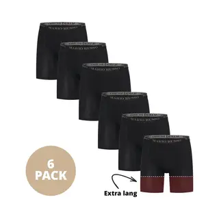 Mario Russo Boxershorts - Boxershort Heren - Onderbroeken Heren Extra Lange Pijpen - 6-pack - Zwart - Xxl