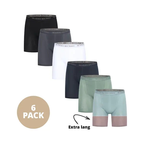 Mario Russo Boxershorts - Boxershort Heren - Onderbroeken Heren Extra Lange Pijpen - 6-pack - L - Mix thumbnail