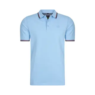 Mario Russo Polo Shirt Edward - Polo Shirt Heren - Poloshirts Heren - Katoen - Lichtblauw