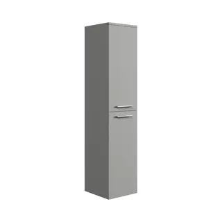 Badplaats - Badezimmer Badschrank Saturnus 130cm - Matt Grau - Hängesäule Mi