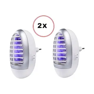 Muggenlamp Met Uv Electro Licht - Insectenlamp - Muggenstekker - 2 Stuks