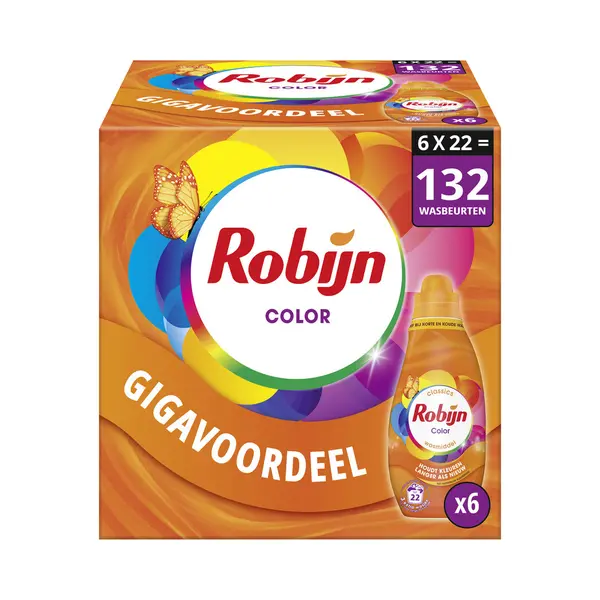 6x Robijn Klein&Krachtig Wasmiddel Color 22 Wasbeurten 665 Ml thumbnail