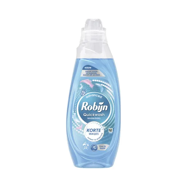 Robijn Advanced Quickwash Vloeibaar Wasmiddel Puur & Zacht 22 Wasbeurten 837 Ml thumbnail