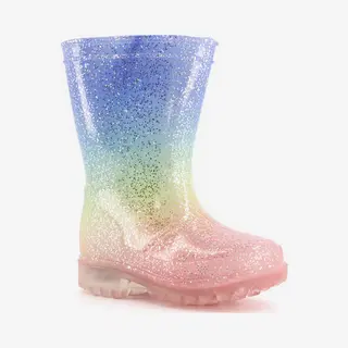 Mountain Peak Kinder Regenlaarzen Met Lichtjes - Roze - 100% Stof- En Waterdicht - Maat 28