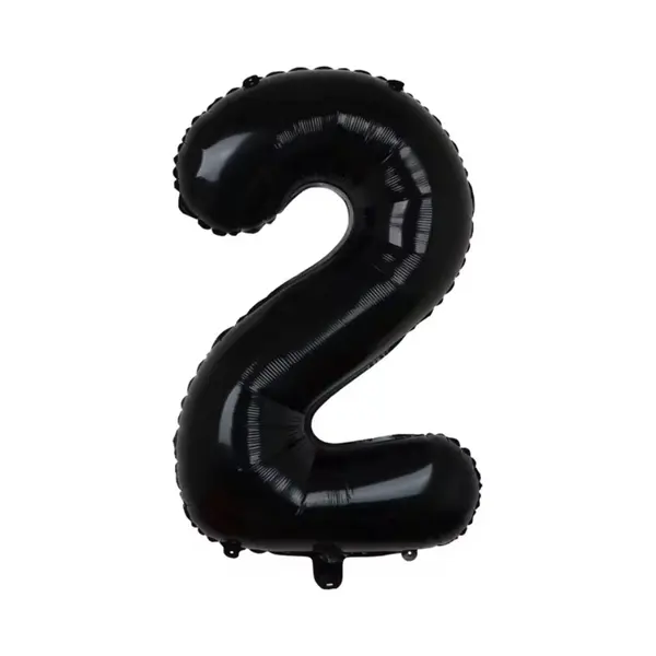 New Age Devi - Folie Ballon - Cijfer 2 - Zwart - 101cm thumbnail
