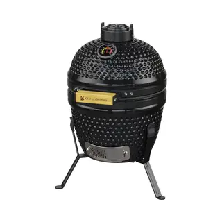 KitchenBrothers Kamado Bbq - Pfas Vrij - 13 Inch Houtskool Barbecue - 27⌀ Cm - Egg Bbq - Zwart