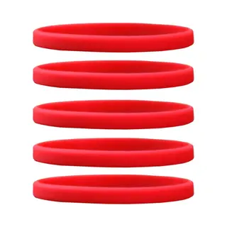 Dinilu - 60 X Smalle Siliconen Armbandjes Rood - Voor Kinderen