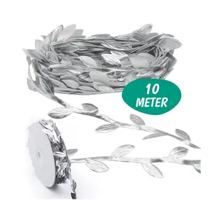 Klimop Slinger - Zilver - 10 Meter - Kerstslinger - Bladeren Slinger - Nep Planten Slingers - Jungle Decoratie - Cadeaulint