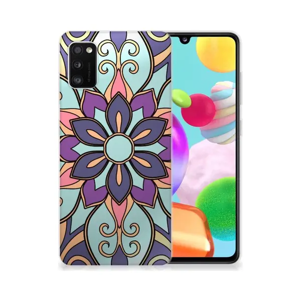 B2Ctelecom Samsung Galaxy A41 Tpu Case Purple Flower thumbnail