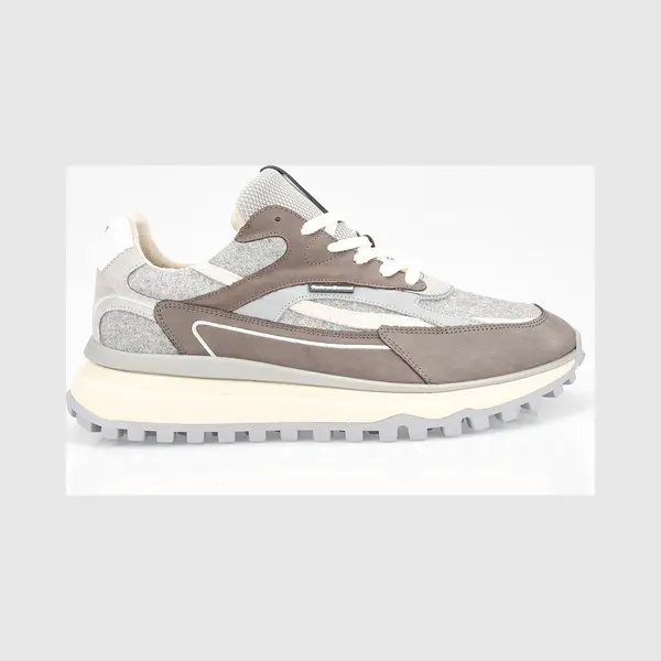 Floris Van Bommel Sneakers Laag 'De Gripper 02' Chocoladebruin / Lichtgrijs / Wit / Wolwit thumbnail