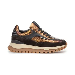 Floris Van Bommel Sfw-10100 Grommi Sneakers - Suède - Dames - Bronskleurig - Maat 37