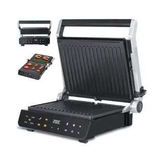 Jap Appliances Integrill - Grote Contactgrill (2000W) Met Zwevende Bovenplaat - 180ºC Uitklapbaar - Uitneembare Platen - Grill Apparaat - Pfas-vrij -
