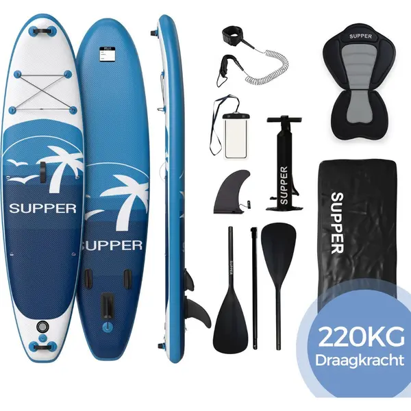 Supper Sup Board Xl - Opblaasbaar - 220kg - 335 X 81 Cm - Voor 2 Personen thumbnail