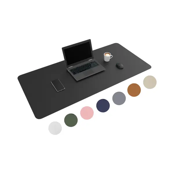 Wurk Muismat Xxl - Bureau Onderlegger - Bureau Organizer - Bureaumat - Inclusief Kabel Clip - 120x60 – Zwart thumbnail