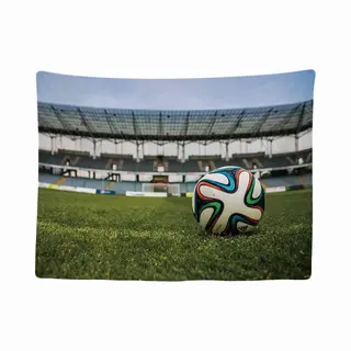 Ulticool - Fußball Ball Fußballtor Stadion - Wm Ek Wandteppich - 200x150 Cm - Kinderzimmer - Poster - Tuch Teppich - Zubehör Für Schlafzimmer