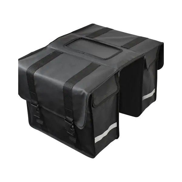 Strex Double Panniers Waterproof â€" Packtasche 40 Liter â€" Schwarz - Mit Reflektoren - Elektrofahrrad thumbnail