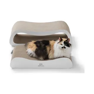 Jake And Jacky Krabkarton Voor Katten 2 In 1 Model - Krabpaal Karton - Krabplank - Krabmand - Krabmeubel - Kartonnen Krabmat - Kattenmand - Kattenbed
